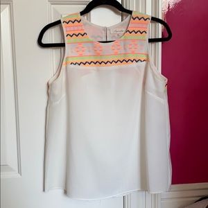 Neon embroidered top